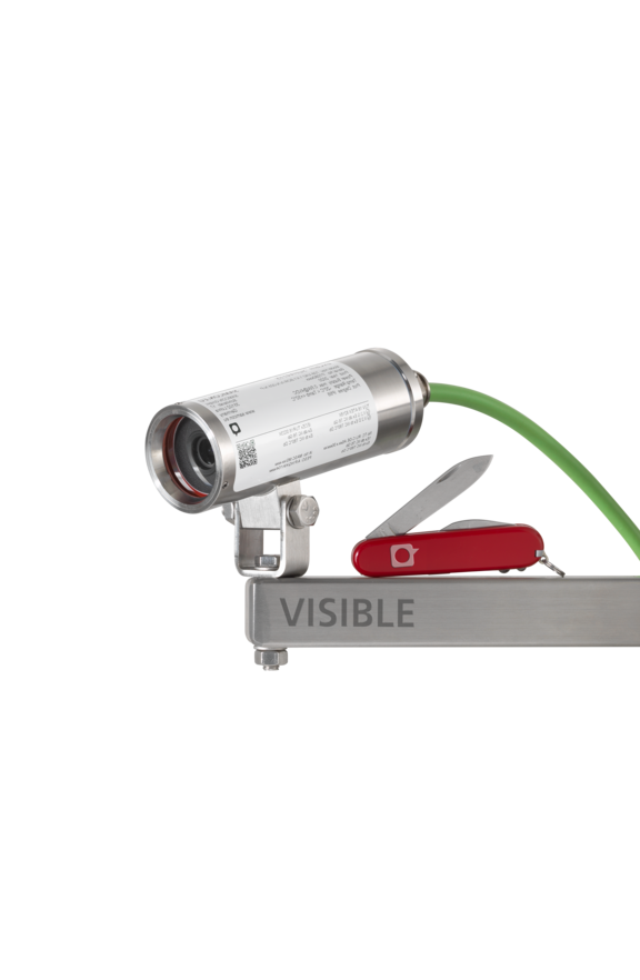 Robust modular camera RoughCam IPP1275 size comparison with a penknife